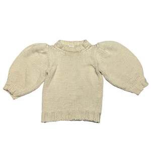 G. Goop One And Done Sweater Women's XS Puff Sleeve Minimalist Cotton Italy